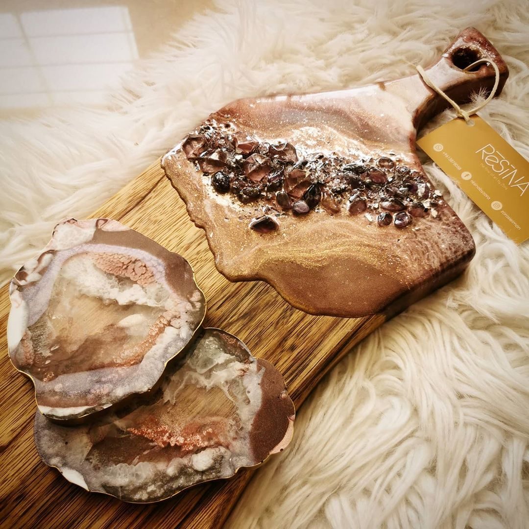 Geode Boards - resin art by Zora
