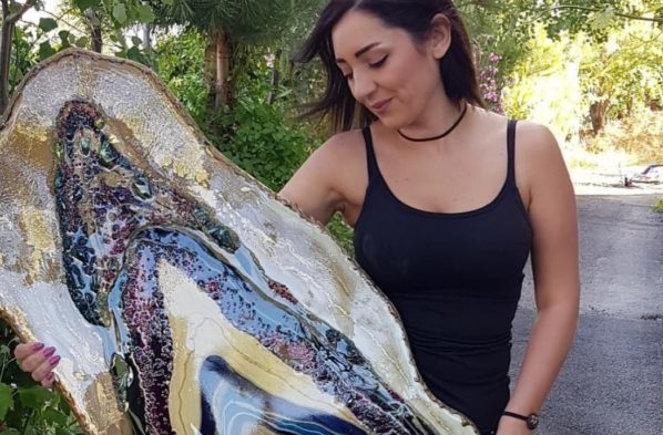 Piece 10 - handpoured epoxy resin wall artwork by Zora