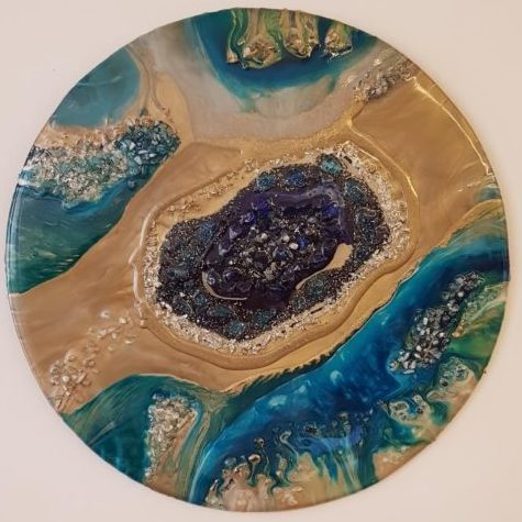 Piece 11 - handpoured epoxy resin wall artwork by Zora