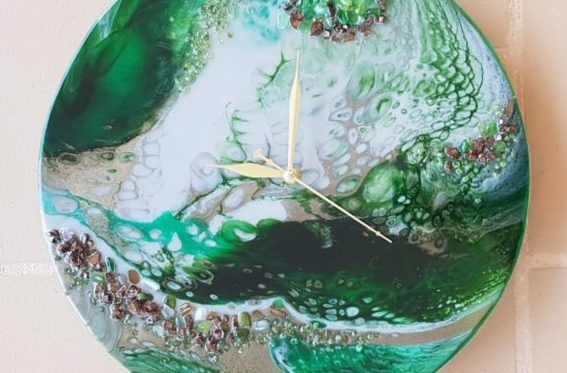Piece 12 - handpoured epoxy resin wall artwork by Zora