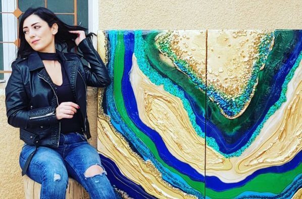 Piece 14 - handpoured epoxy resin wall artwork by Zora