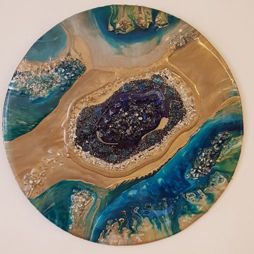 Piece 16 - handpoured epoxy resin wall artwork by Zora