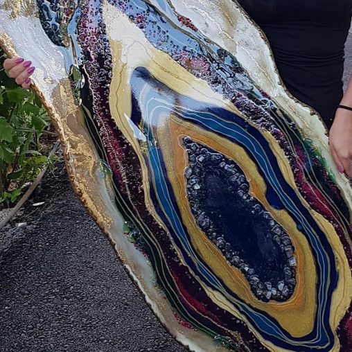 Piece 17 - handpoured epoxy resin wall artwork by Zora